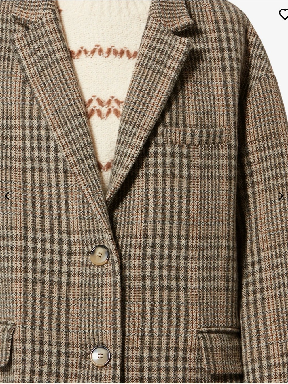 NWT Isabel Marant Etoile Limiza Check Virgin Wool Coat Beige Jacket 40 US 8 L - Picture 3 of 15